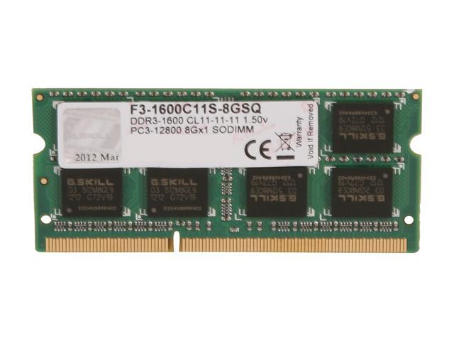 NeweggBusiness - G.SKILL 8GB 204-Pin DDR3 SO-DIMM DDR3 1600 (PC3