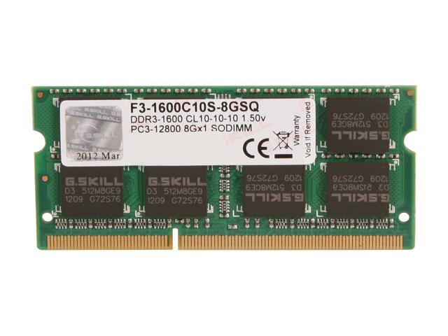 NeweggBusiness - G.SKILL 8GB 204-Pin DDR3 SO-DIMM DDR3 1600 (PC3