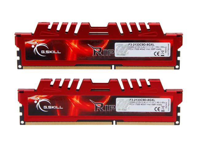 NeweggBusiness - Ripjaws X 8GB (2 x 4GB) DDR3 2133 (PC3 17000) Desktop Memory Model F3-2133C9D-8GXL