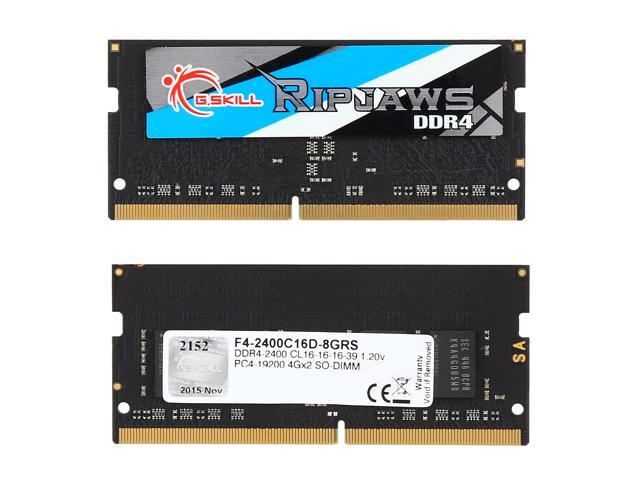 NeweggBusiness - G.SKILL Ripjaws Series 8GB (2 x 4GB) 260-Pin DDR4 SO-DIMM  DDR4 2400 (PC4 19200) Laptop Memory Model F4-2400C16D-8GRS