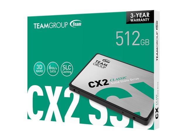 NeweggBusiness - Team Group CX2 2.5 512GB SATA III 3D NAND Internal Solid  State Drive (SSD) T253X6512G0C101