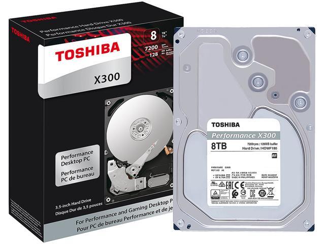 Toshiba X300 8TB Performance & Gaming Internal Hard Drive 7200 RPM SATA 6Gb/s 128MB Cache 35 inch - HDWF180XZSTA (RETAIL PACKAGE)
