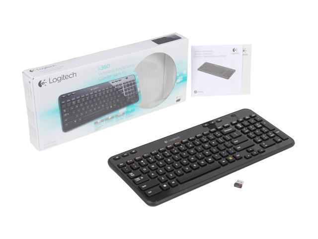 NeweggBusiness - Logitech K360 Wireless USB Desktop Keyboard — Compact Full Keyboard, 3-Year Battery Life Black)