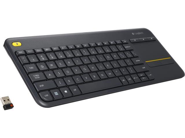 NeweggBusiness - Logitech K400 Plus Wireless Touch TV Keyboard With Easy Media Control and Built-in Touchpad, HTPC Keyboard for PC-connected TV, Windows, Chrome OS, Laptop, Tablet -