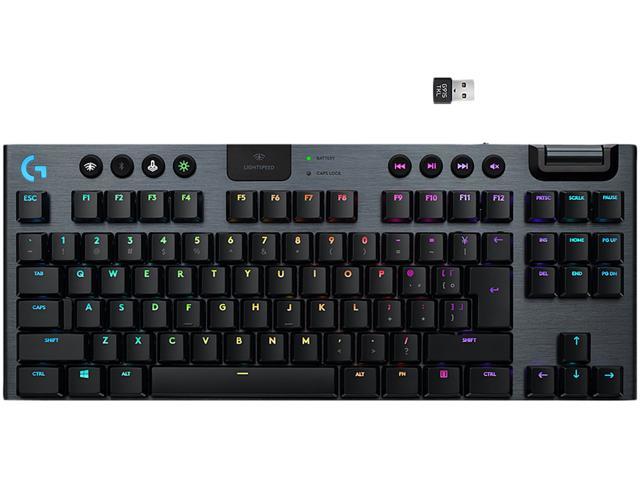  Logitech G915 TKL Tenkeyless Lightspeed Wireless RGB Mechanical  Gaming Keyboard, Low Profile Switch Options, Lightsync RGB, Advanced  Wireless and Bluetooth Support - Tactile,Black : Electronics