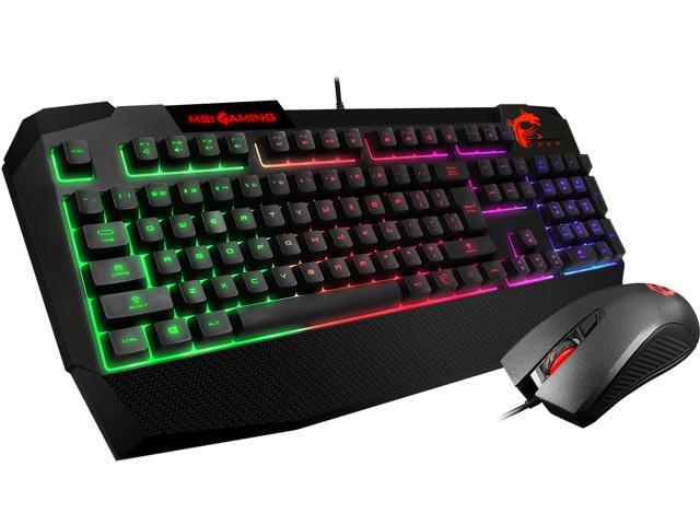 MSI Vigor GK40 Combo US Backlit RGB Dedicated Hotkeys Anti-Ghosting Mechanical Feel Gaming Keyboard & Mouse