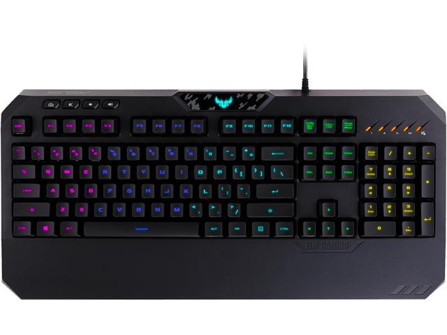 ASUS TUF Gaming K5 Mechanical Membrane RGB Gaming Keyboard with Programmable Onboard Memory Media Controls and Aura Sync RGB Lighting