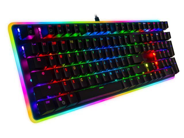 Open Box - Rosewill Mechanical Gaming Keyboard 22 RGB Backlit Modes Brown Switches - NEON K81 BR