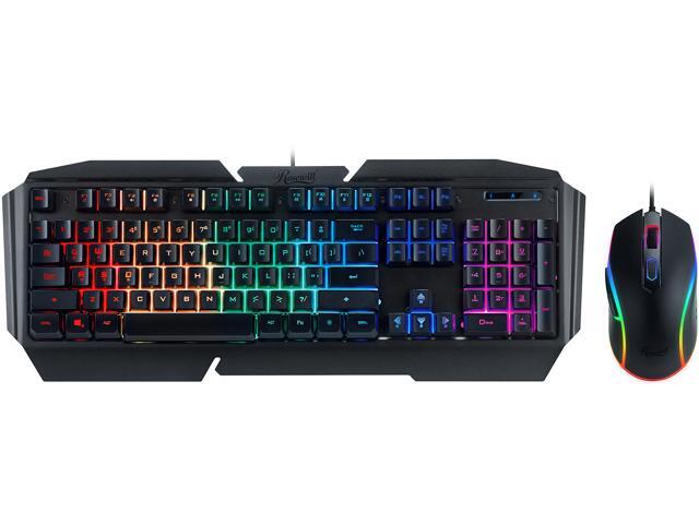 Rosewill Gaming Keyboard and Mouse Combo Mechanical Switch Feel Keyboard with 9 Pre-Programmed Lighting Effects On-the-Fly Mouse DPI Setting up