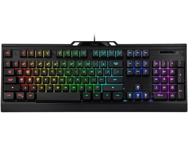 Rosewill NEON K54 RGB Membrane Gaming Keyboard 19-Key Anti-Ghosting WASD and Arrow Keys Exchange 8 Multimedia Hotkeys 9 LED Backlit Modes Slim