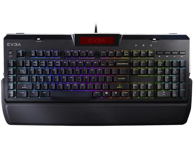 Open Box - EVGA Z10 RGB Gaming Keyboard RGB Backlit LED Mechanical Blue Switches Onboard LCD Display Macro Gaming Keys