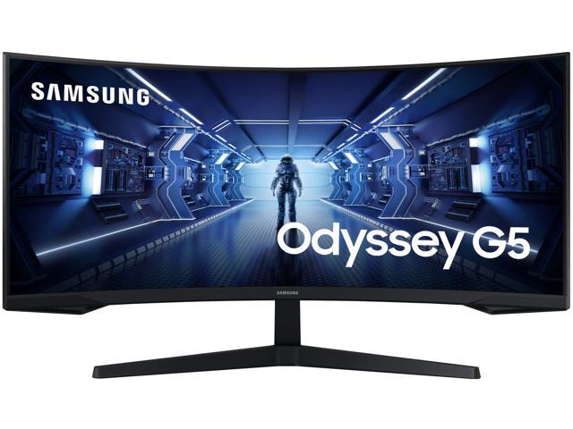 Samsung - G5 Odyssey 34" Curved Gaming Monitor with 165Hz Refresh Rate - Black