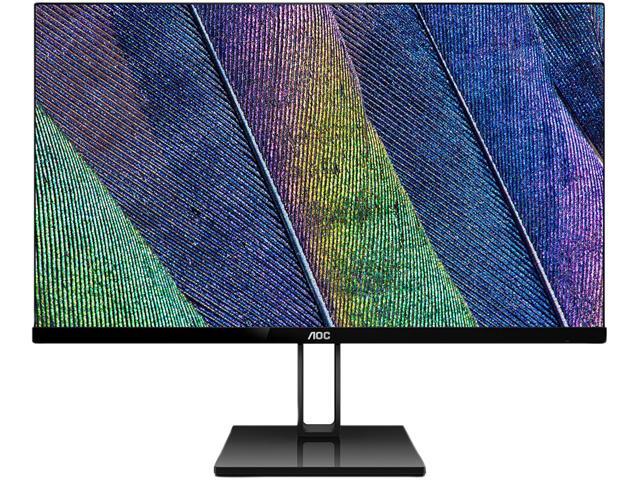 AOC 24V2H 23.8' Full HD 1920 x 1080 Ultra-Slim Monitor, Edge-to-Edge Frameless IPS Panel, 5ms, 75Hz, AMD FreeSync, FlickerFree, HDMI/VGA