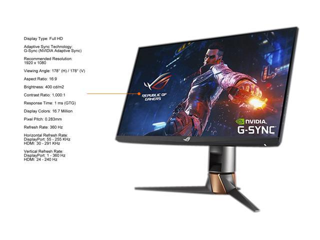 Asus ROG Swift 360Hz 24.5 HDR, IPS, G-SYNC Gaming Monitor with Cleani —  Beach Camera