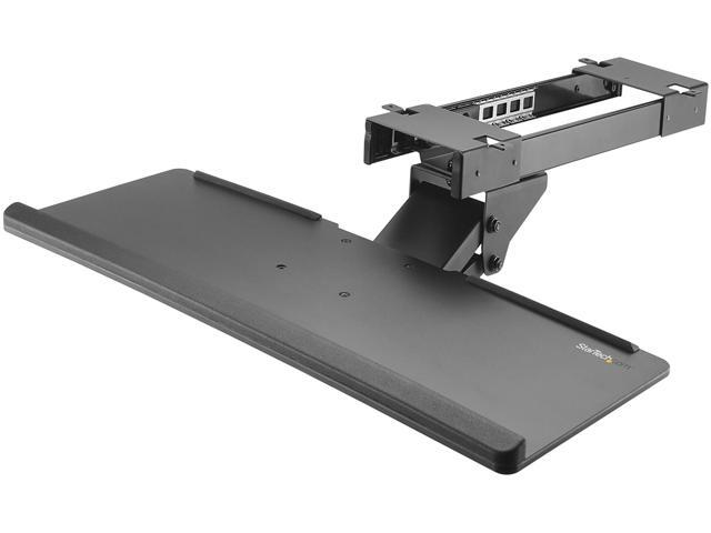 StarTech KBTRAYADJ Under Desk Keyboard Tray - 26.4in Wide - Adjustable - Computer Keyboard Stand - Keyboard Shelf - Ergonomic Keyboard Tray