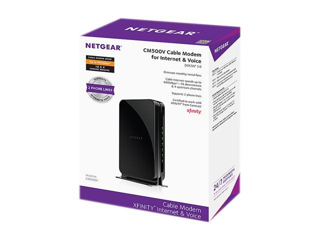 Neweggbusiness Netgear Cm500v Cable Modem For Internet Voice Provides A Connection To High Speed Cable Internet With Speeds Up To 680 Mbps And Supports 2 Phone Lines