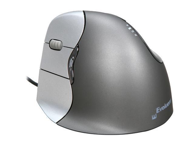 Evoluent VM4L Silver/Black Wired Laser Vertical Mouse Left Handed