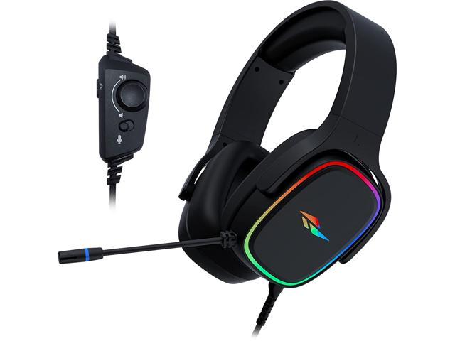 AOC GH300 USB Gaming Headset with RGB-LED Gaming Headset with Detachable  Microphone, 50mm Drivers and 7.1 Virtual Surround Stereo with Hi-Fi Audio 