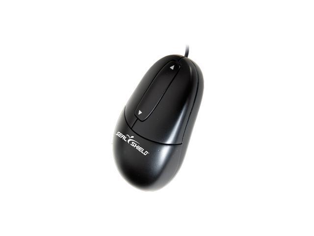 SEAL SHIELD SM7 Black Corded Laser SILVER SURF Mouse - Dishwasher Safe & Antimicrobial