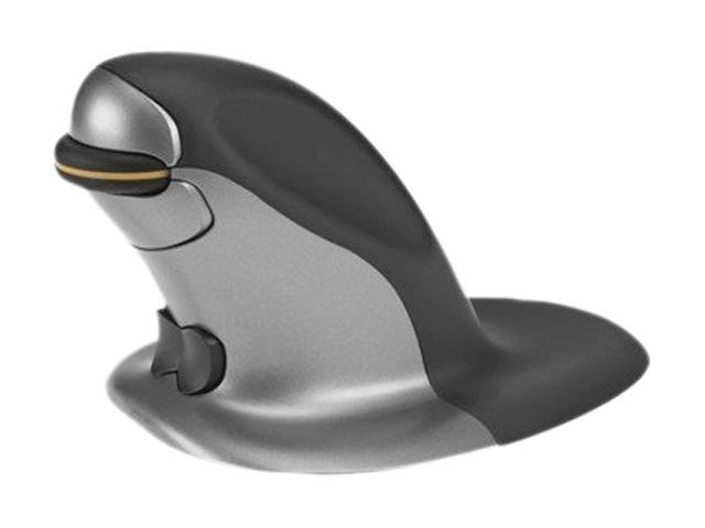 Posturite Penguin 9820099 Silver/Black RF Wireless Laser Ambidextrous Vertical Mouse