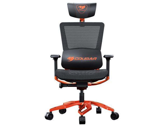 COUGAR ARGO Gaming Chair with Adjustable Mesh Seat Backrest and Headrest - 3D Adjustable Armrests and Breathable PVC Leather Lumbar Cushion