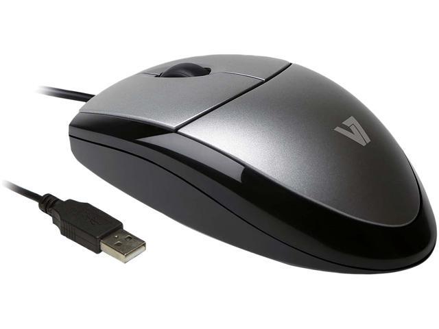 V7 Full size USB Optical Mouse MV3000010-5NC Silver/Black Wired Optical Mouse