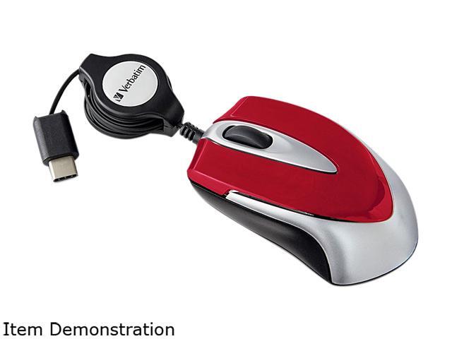 Verbatim USB-C Mini Optical Travel Mouse-Red