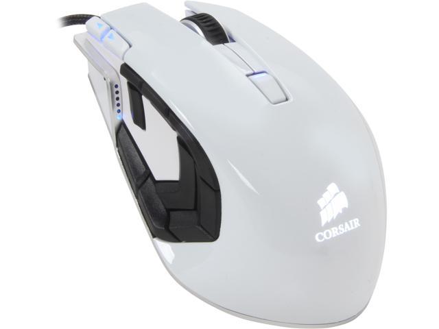 NeweggBusiness - Corsair Vengeance CH-9000026-NA White 15 Buttons 1 x Wheel Wired Laser 8200 Gaming Mouse
