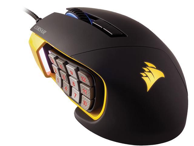 Corsair Gaming SCIMITAR PRO RGB Gaming Mouse Backlit RGB LED 16000 dpi MMO Yellow Optical