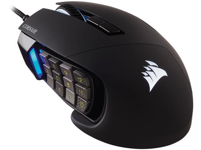 Corsair SCIMITAR PRO RGB MOBA/MMO Gaming Mouse Black Backlit RGB LED 16000 DPI Optical - CH-9304311-NA