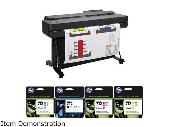 HP DesignJet T650 Large Format Wireless Plotter Printer - 36' with Convenient 1-Click Printing (5HB10A)