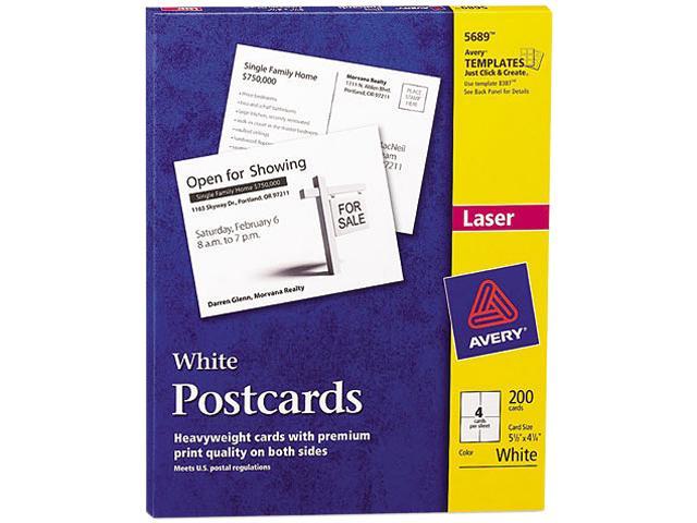 Avery 5389 Laser 4 x 6 Postcards, Book Heavy Card Stock, White