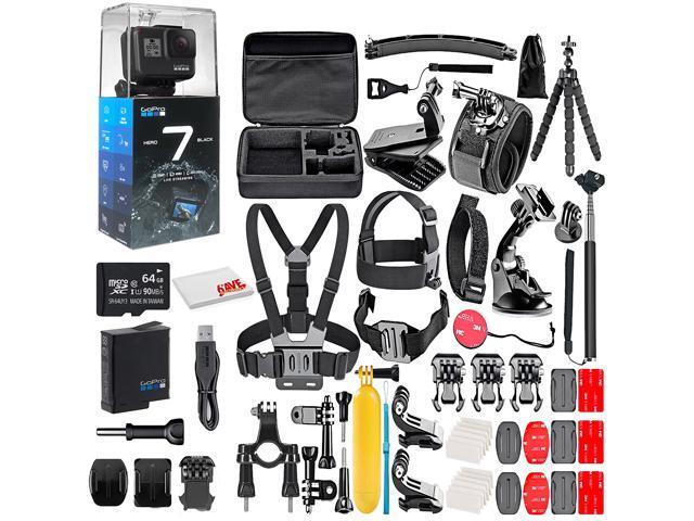 GoPro HERO 7 Black - With 64GB Micro Sd Card and 50 Piece Accessory Kit - Fully Loaded Bundle