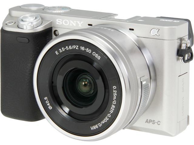 NeweggBusiness - SONY Alpha a6000 ILCE-6000L/S Silver 24.3MP 3.0