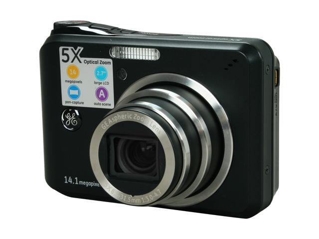 NeweggBusiness - GE A1455 Black 14.1 MP 5X Optical Zoom Digital Camera