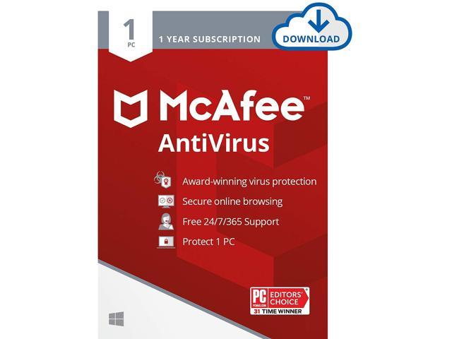 Neweggbusiness Mcafee Antivirus 22 1 Year 1 Pc Download Code