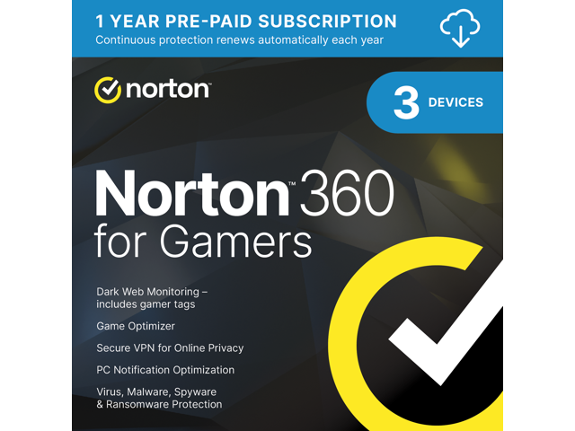 NeweggBusiness - Norton 360 for Gamers 2024 - 3 Devices - 1 Year with Auto  Renewal - Download