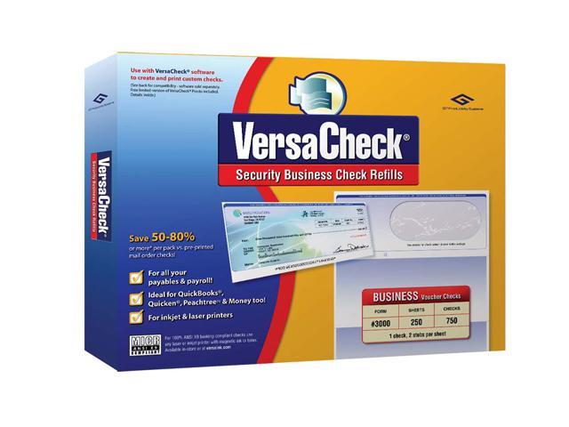VersaCheck Security Business Check Refills Form #3000 Blue 750 Checks 250 Sheets for sale online 