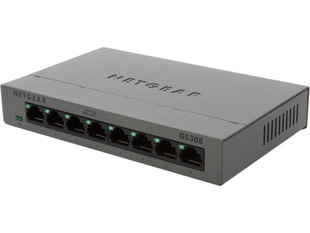  8 Port Gigabit Switch，Unmanaged 10/100/1000Mbps Network Hub  Ethernet Splitter,Plug and Play,Quiet Fanless,for Office and Home  Entertainment. : Electronics