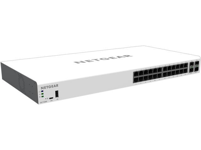NETGEAR Insight Managed 28-port Gigabit Ethernet Smart Cloud Switch with 2 x SFP and 2 x SFP+ 10G Fiber Ports (GC728X)