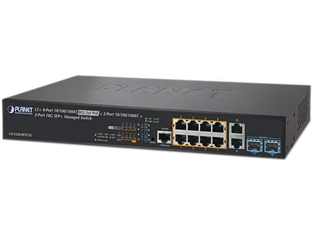 NeweggBusiness - PLANET GS-5220-8UP2T2X Managed L3 8-Port 10/100