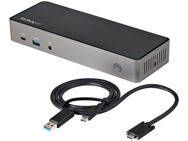 USB-C & USB-A Dock - Hybrid Universal Triple Monitor Laptop Docking Station w/ DisplayPort & HDMI 4K 60Hz - 85W Power Delivery 6x USB Hub GbE