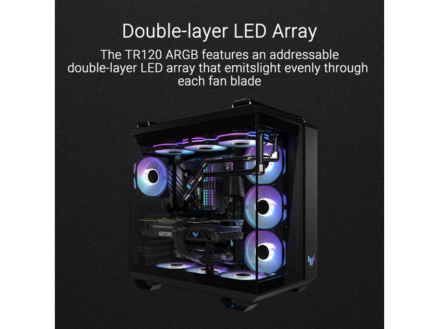 NeweggBusiness - ASUS TUF Gaming TR120 ARGB Reverse Fan - Black