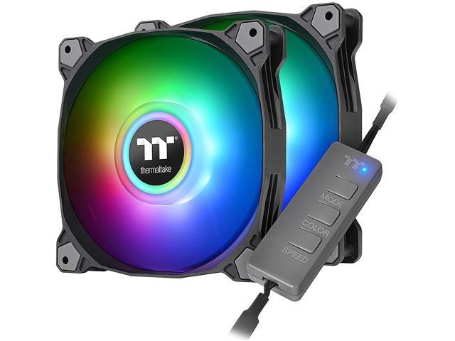 Thermaltake Pure Duo 120mm 168 Million RGB Color 5V ARGB Motherboard Sync 2 Light Rings 18 Addressable LED 9 Blades Hydraulic Bearing