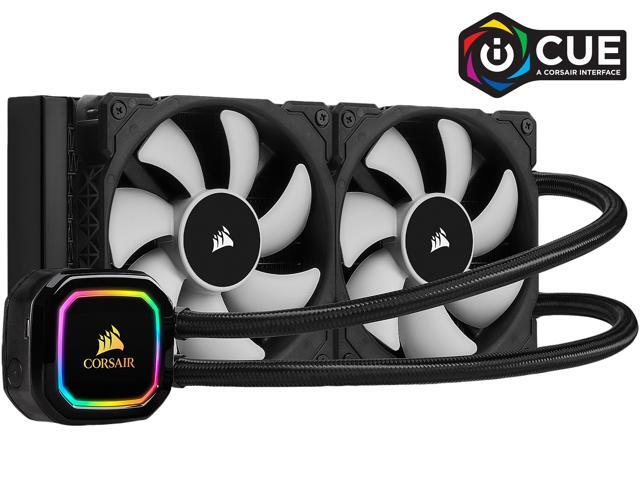 CORSAIR iCUE H100i RGB PRO XT 240mm Radiator Dual 120mm PWM Fans Software Control Liquid CPU Cooler CW-9060043-WW