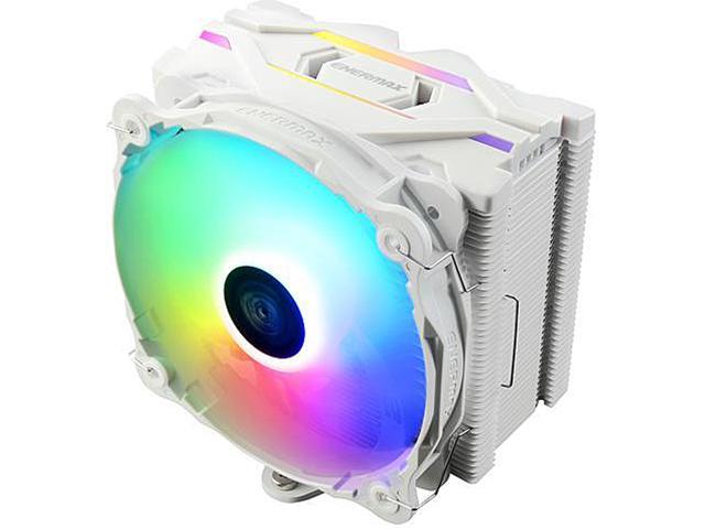 Enermax ETS-F40 Addressable RGB CPU Air Cooler 200W+ TDP for Intel/AMD Universal Socket 4 Direct Contact Heat Pipes 140mm Silent PWM Fan - White