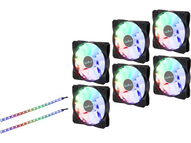 Apevia FR612L2S-RGB FrostBlade 120mm Silent Addressable RGB Color Changing LED Fan (6 fans) + 2 x Color Changing Magnetic LED Strips & 4-pin