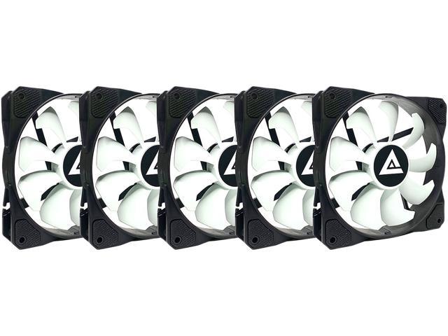 Neweggbusiness Apevia 512s Wb 1mm Non Led Black White Fan With Anti Vibration Rubber Pads 5 Pack