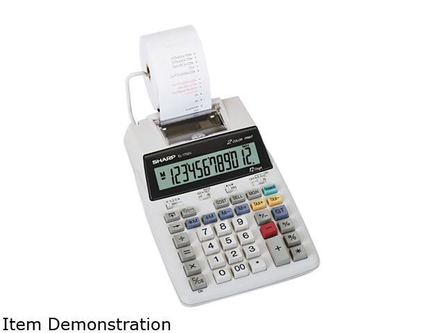 Sharp EL1750V EL1750V LCD Two-Color Printing Calculator 12-Digit LCD Black/Red