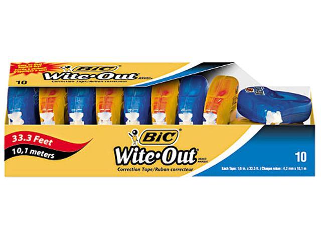 NeweggBusiness - BIC WOTAP10 - Wite-Out EZ Correct Correction Tape, Non- Refillable, 1/6 x 472, 10/Box